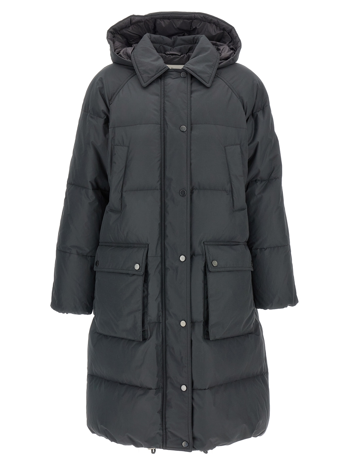 Пуховик с блестящей застежкой-молнией Brunello Cucinelli, серый
Пуховик с блестящей застежкой-молнией Brunello Cucinelli, серый