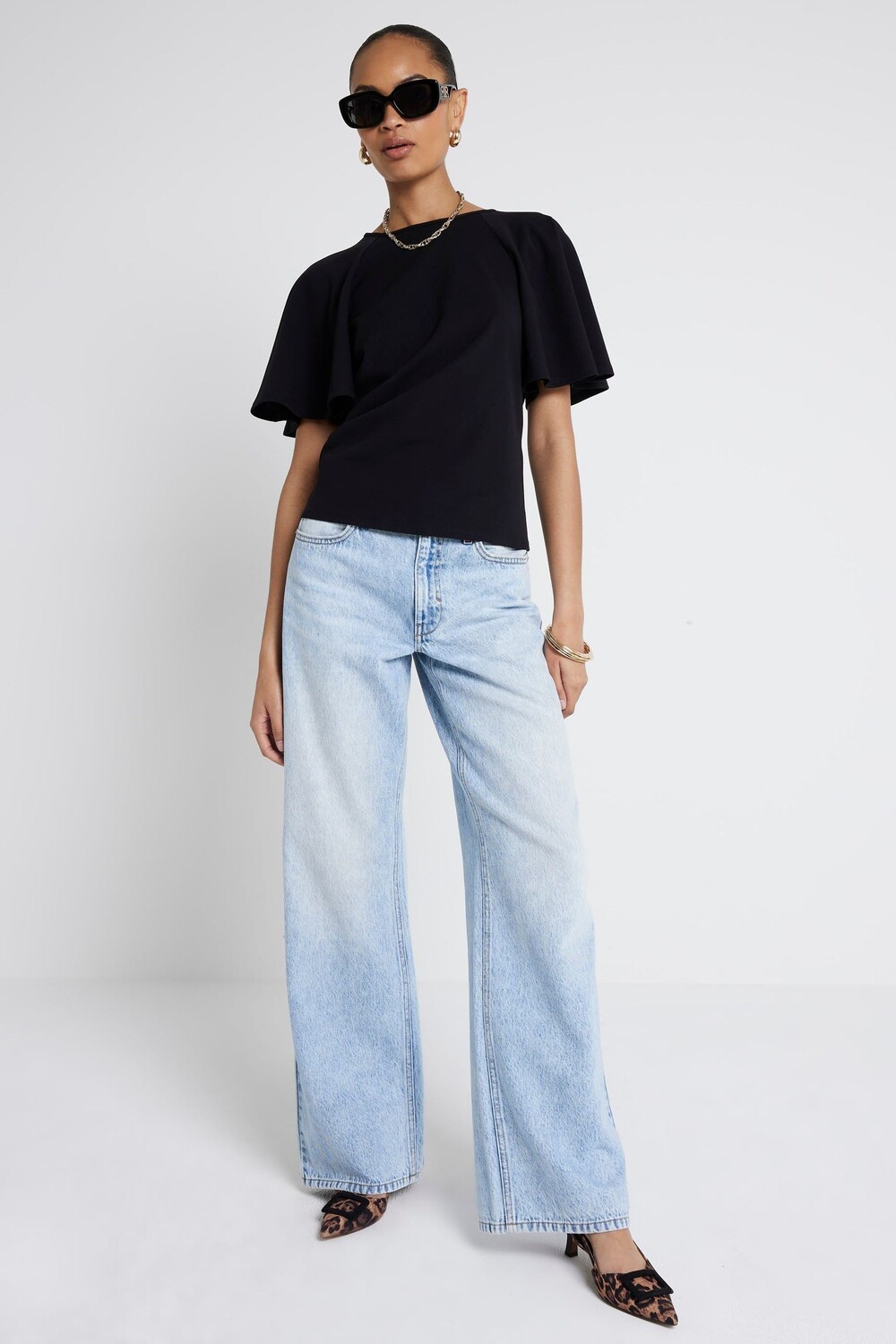 Топ с рукавами ангела River Island, черный
Топ с рукавами ангела River Island, черный