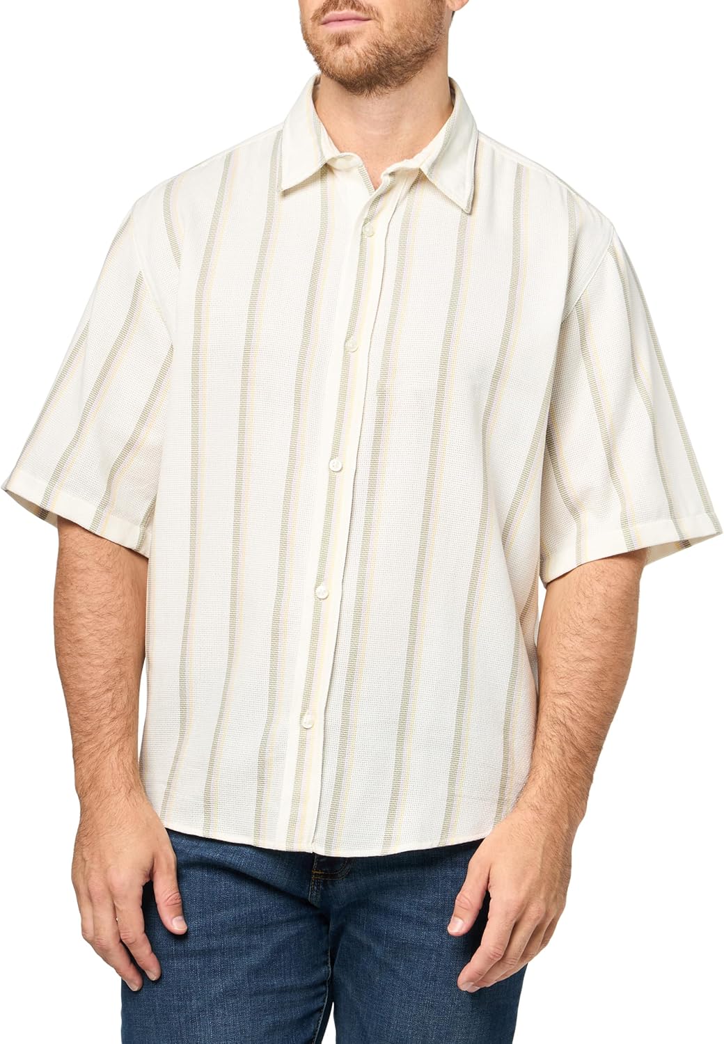 HUGO мужская полосатая рубашка с коротким рукавом на пуговицах, Natural Stripe
HUGO мужская полосатая рубашка с коротким рукавом на пуговицах, Natural Stripe