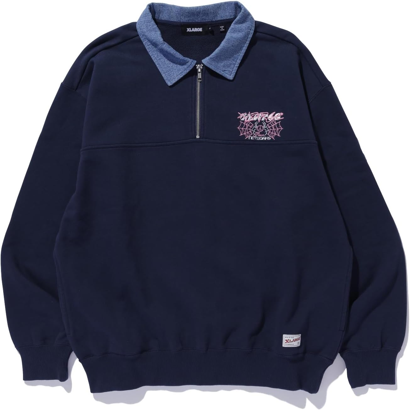 Мужская толстовка размера XLAR с джинсовым воротником и застежкой-молнией до середины груди Xlarge, темно-синий
Мужская толстовка размера XLAR с джинсовым воротником и застежкой-молнией до середины груди Xlarge, темно-синий