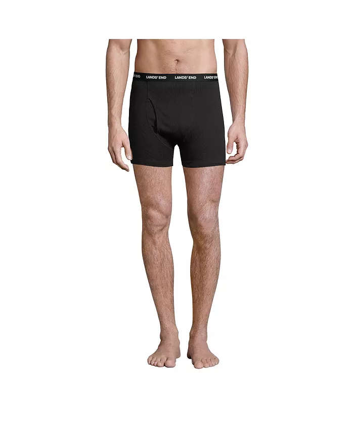Большие и высокие боксеры-слипы из трикотажа, 3 шт Lands' End, черный 
Большие и высокие боксеры-слипы из трикотажа, 3 шт Lands' End, черный