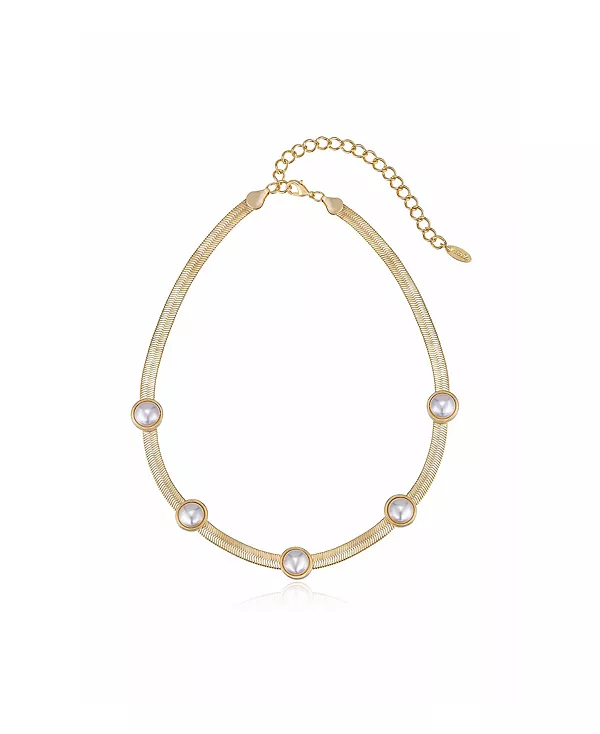 Цепочка-Змейка с имитацией жемчуга, покрытая 18-каратным золотом Ettika, gold
Цепочка-Змейка с имитацией жемчуга, покрытая 18-каратным золотом Ettika, gold