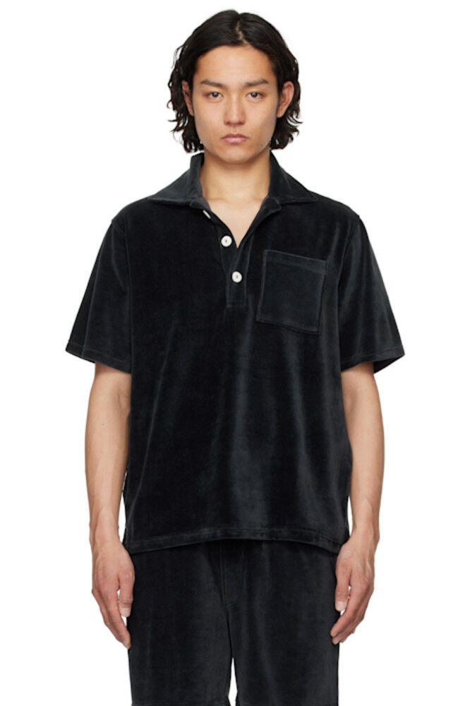 Черная велюровая рубашка-поло Girona OAS
Черная велюровая рубашка-поло Girona OAS