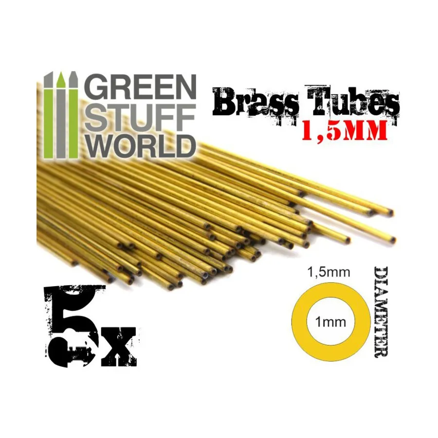 Латунные трубки - 1,5 мм, Sculpting & Terrain Supplies - Rods & Tubes (Green Stuff World)
Латунные трубки - 1,5 мм, Sculpting & Terrain Supplies - Rods & Tubes (Green Stuff World)