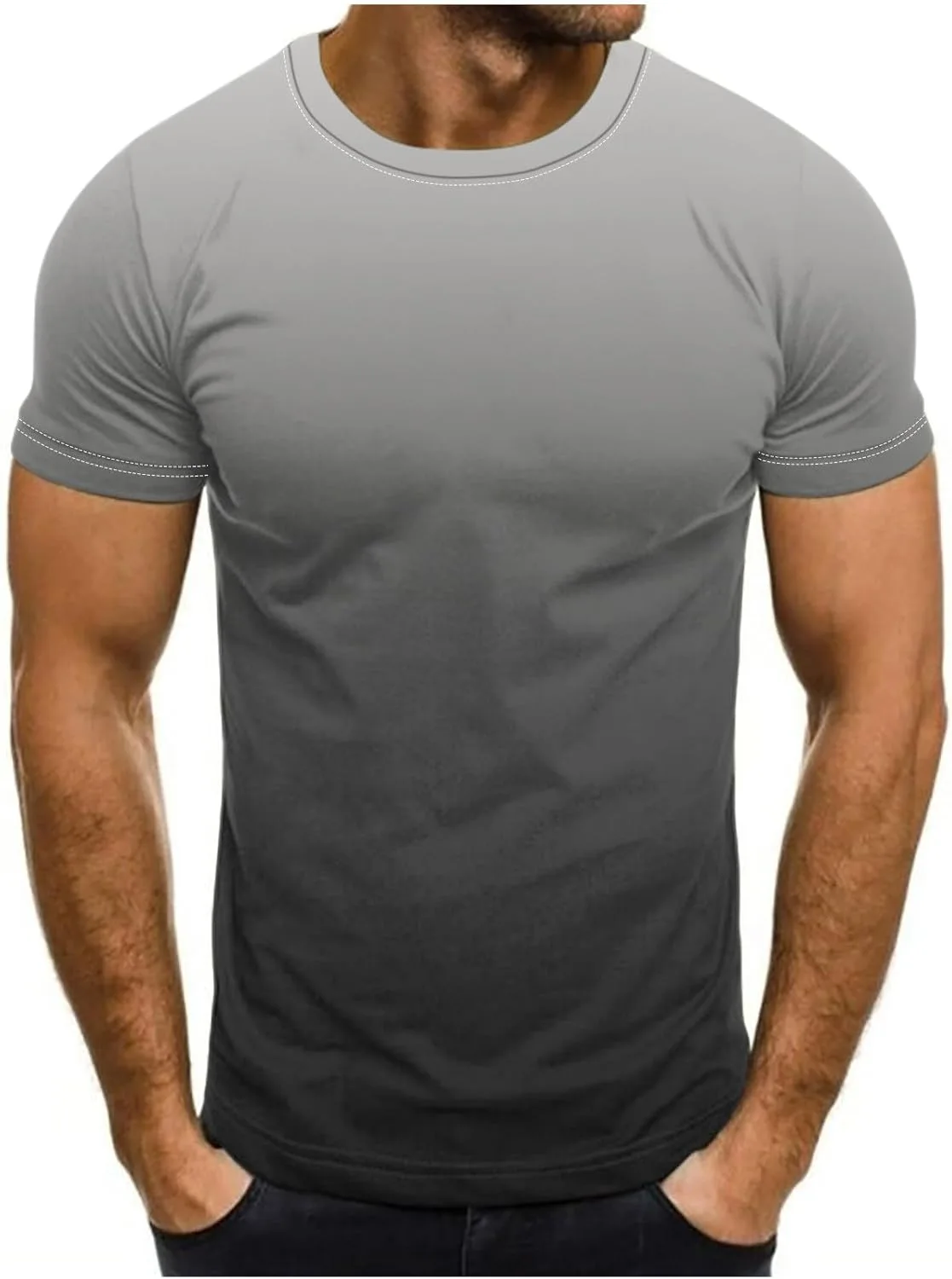 Мужская футболка с коротким рукавом Big and Tall для тренировок, летняя, Casual, Gradient Color Muscularfit
Мужская футболка с коротким рукавом Big and Tall для тренировок, летняя, Casual, Gradient Color Muscularfit