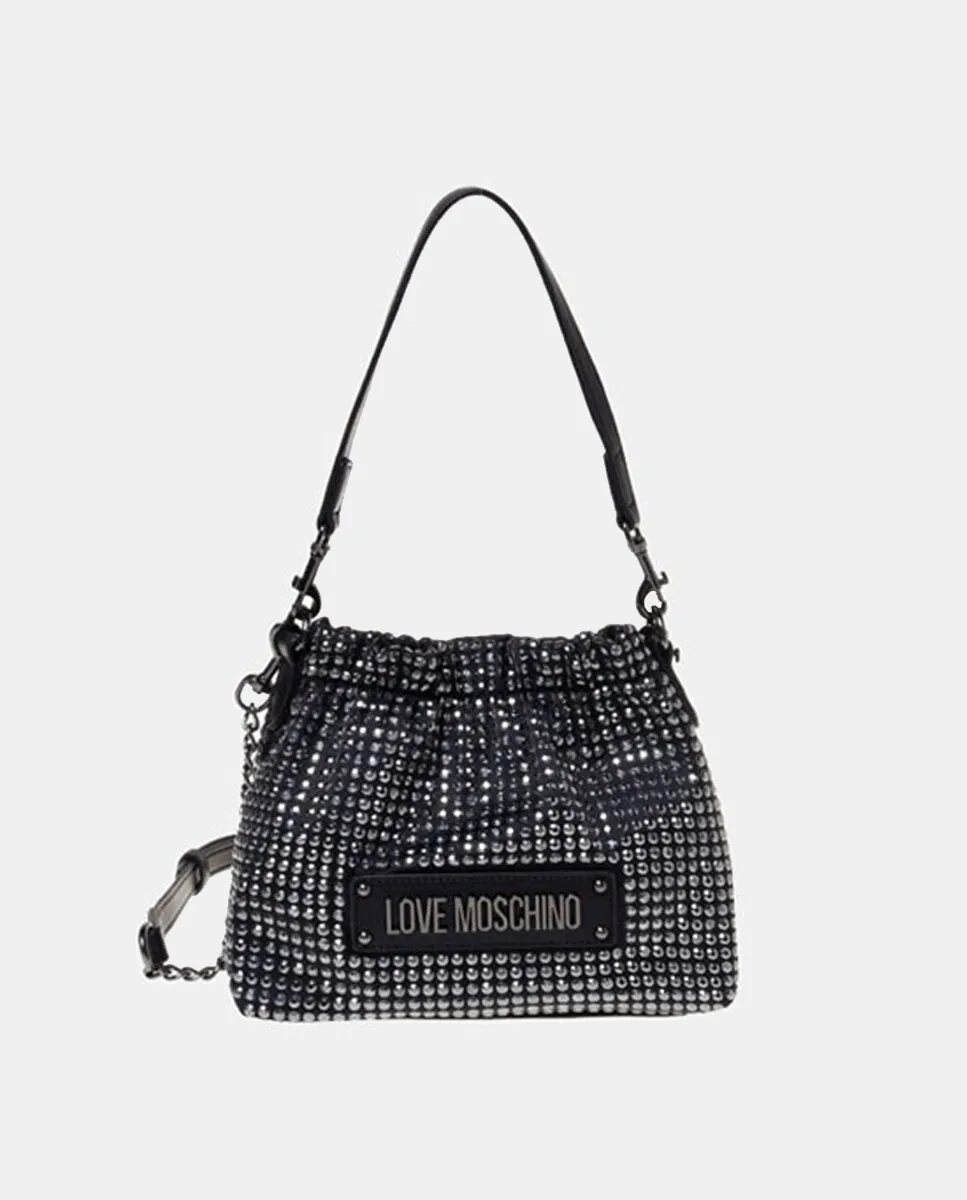 Сумка-ведро с двойной ручкой, заклепками и магнитной застежкой на кнопку Love Moschino, черный
Сумка-ведро с двойной ручкой, заклепками и магнитной застежкой на кнопку Love Moschino, черный