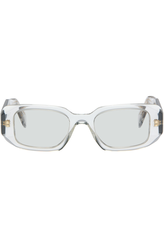 Prada Eyewear Серые прямоугольные солнцезащитные очки из ацетата с символом
Prada Eyewear Серые прямоугольные солнцезащитные очки из ацетата с символом