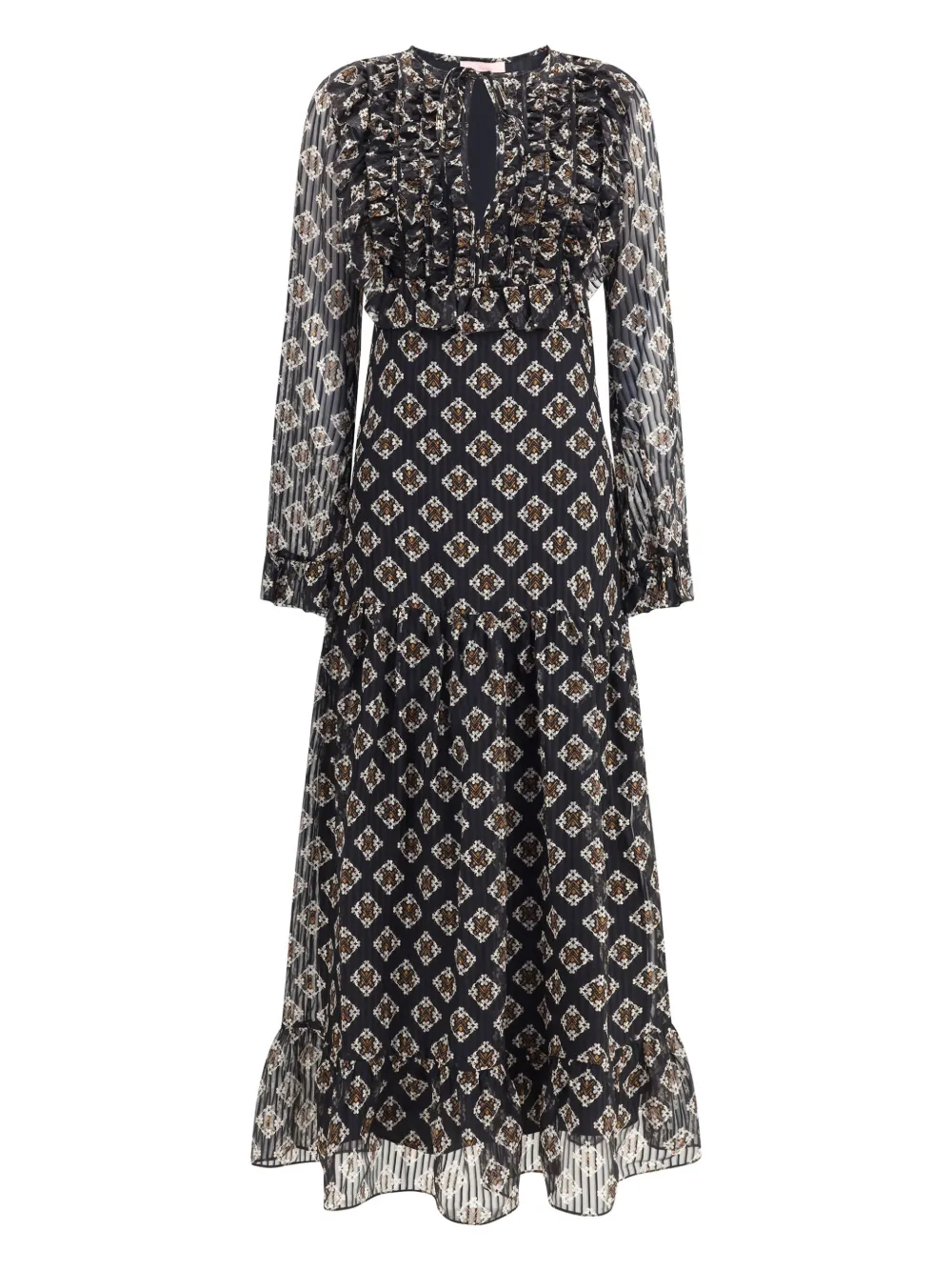 Платье макси с геометрическим принтом и оборками Kristina Ti, черный
Платье макси с геометрическим принтом и оборками Kristina Ti, черный