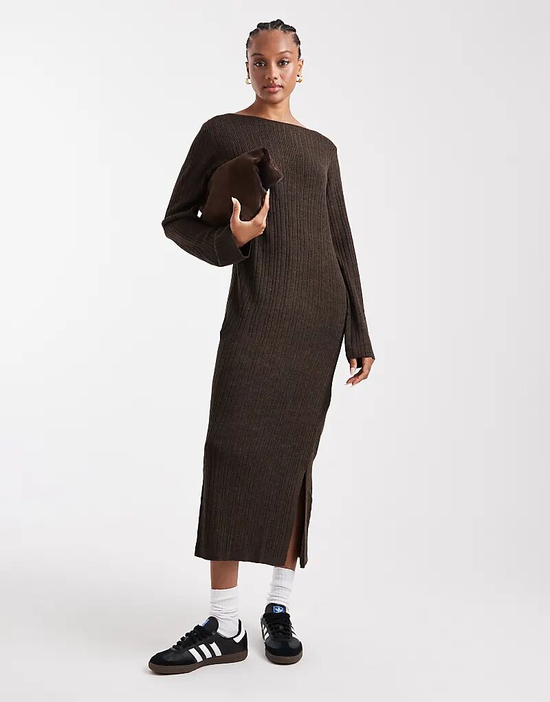 ONLY Высокое трикотажное платье миди шоколадно-коричневого цвета
ONLY Высокое трикотажное платье миди шоколадно-коричневого цвета