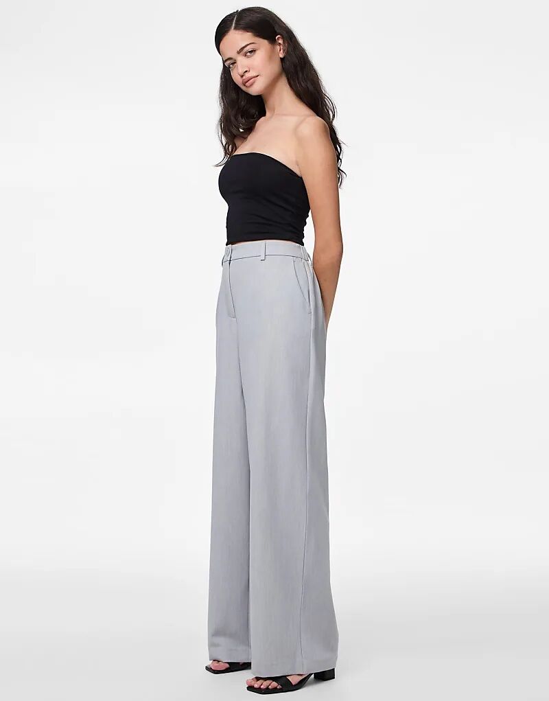 Брюки-карго Pieces светло-серого меланжевого цвета 
Брюки-карго Pieces светло-серого меланжевого цвета