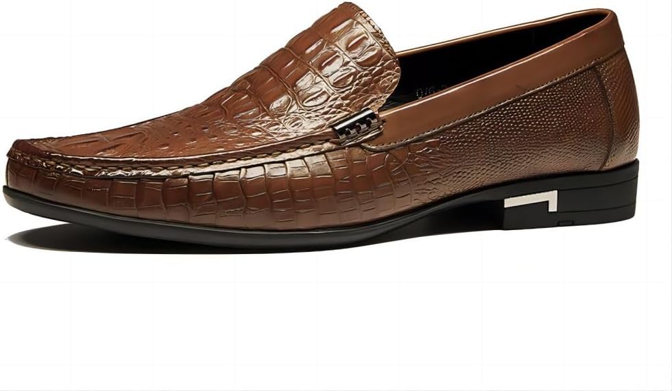 Мужские повседневные оксфорды с узором под крокодила, классические деловые лоферы для свадьбы и вождения, из натуральной кожи Asifn, коричневый
Мужские повседневные оксфорды с узором под крокодила, классические деловые лоферы для свадьбы и вождения, из натуральной кожи Asifn, коричневый