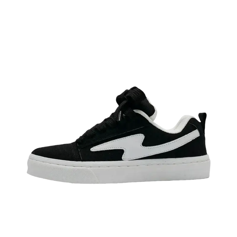 JimiXiong Низкие скейтерские кроссовки унисекс черно-белые молния черный ремешок, цвет Black White Lightning (Black Shoe Strap)
JimiXiong Низкие скейтерские кроссовки унисекс черно-белые молния черный ремешок, цвет Black White Lightning (Black Shoe Strap)