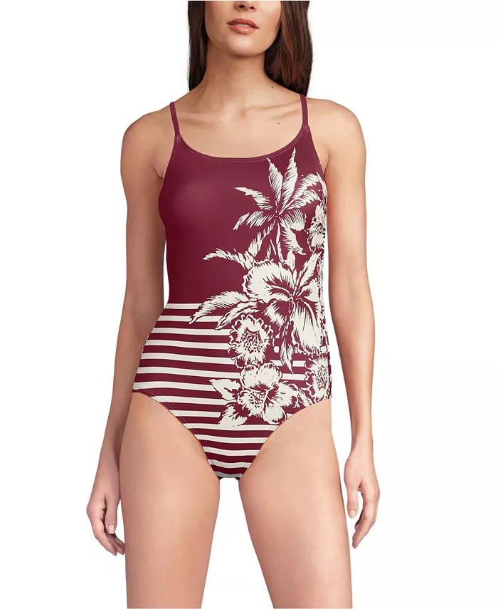 Женский слитный купальник с длинными тонкими бретельками без застежек Lands' End, красный
Женский слитный купальник с длинными тонкими бретельками без застежек Lands' End, красный