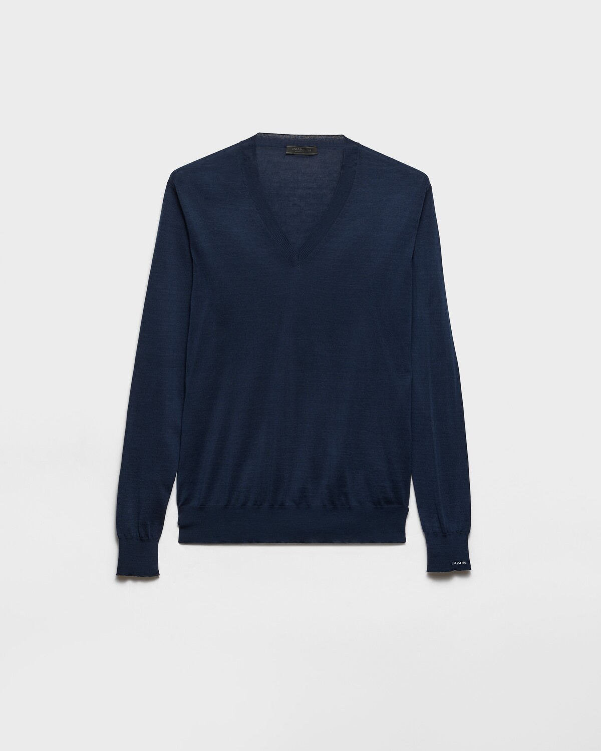 Хлопковый свитер с V-образным вырезом Prada, синий
Хлопковый свитер с V-образным вырезом Prada, синий