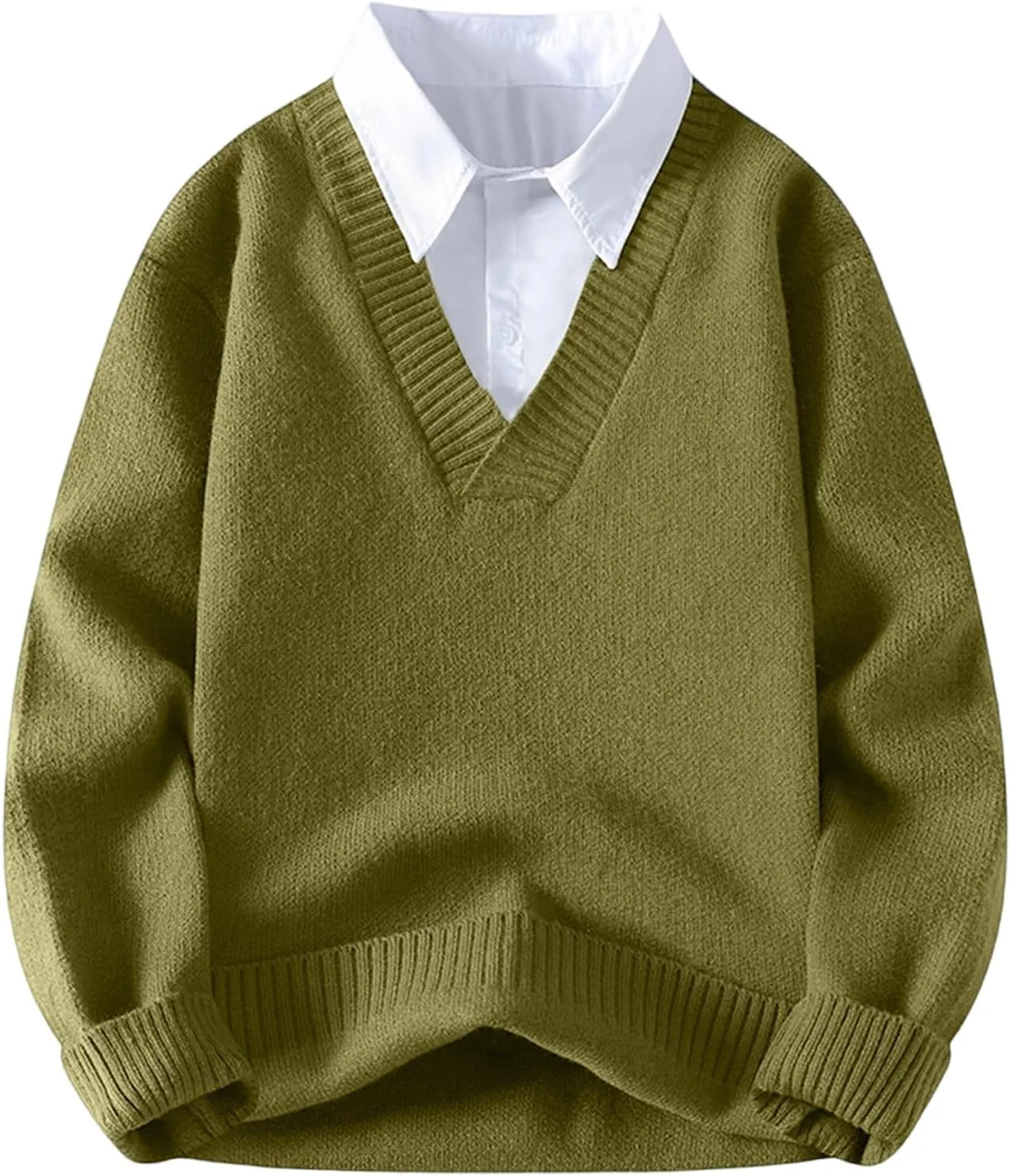 Мужской свитер Cambkatl с V-образным вырезом, свободный вязаный
Мужской свитер Cambkatl с V-образным вырезом, свободный вязаный