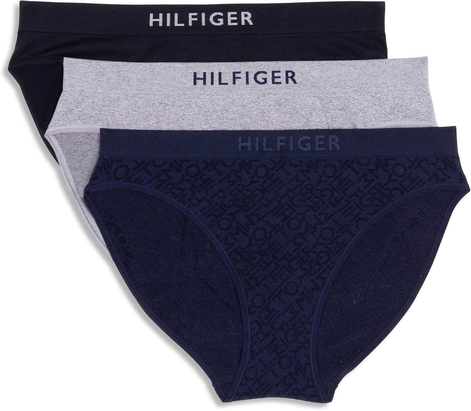 Женское бесшовное бикини-белье Tommy Hilfiger Matte & Shine, 3 пары, Sky Captain/Heather Grey/Black
Женское бесшовное бикини-белье Tommy Hilfiger Matte & Shine, 3 пары, Sky Captain/Heather Grey/Black