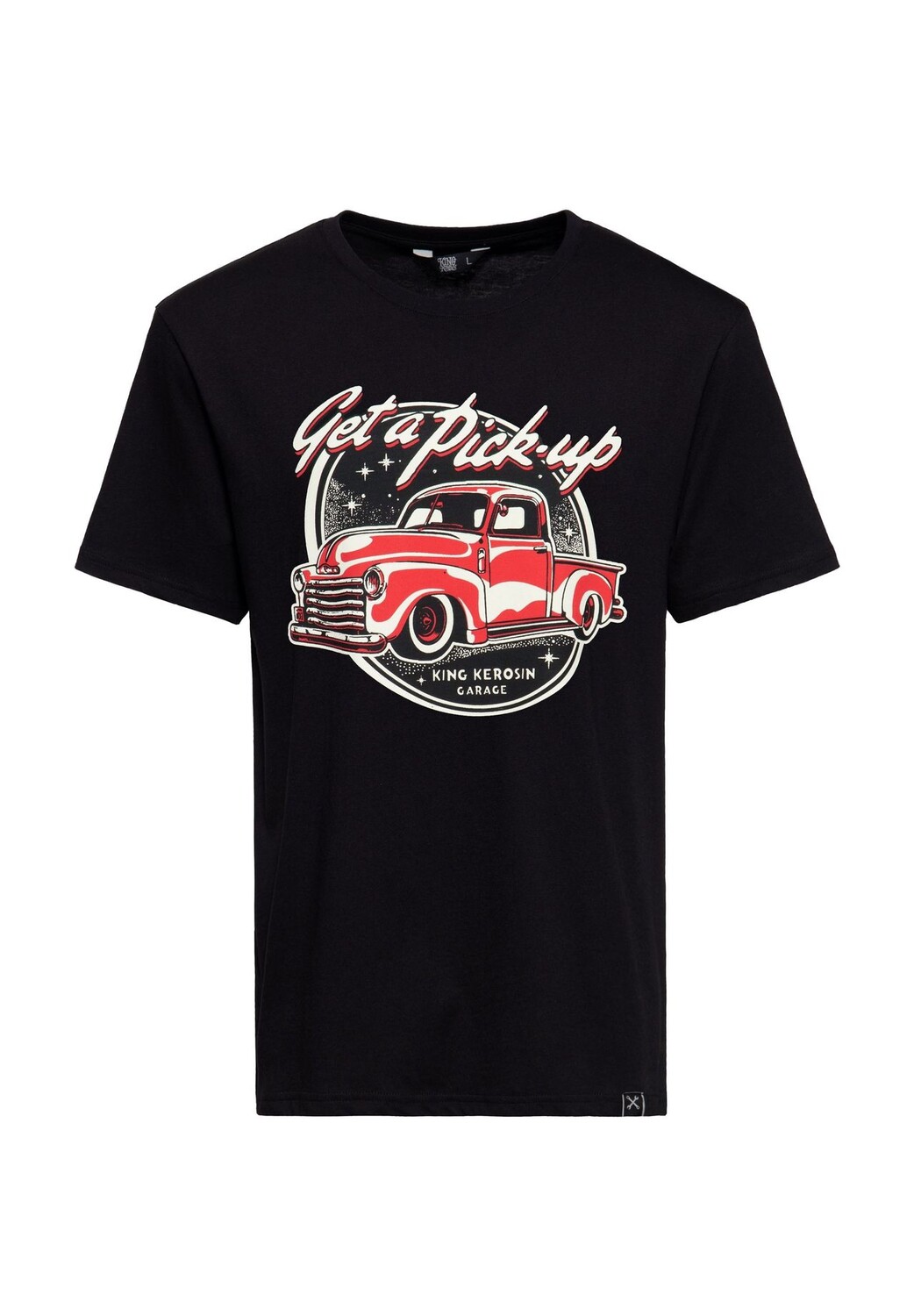 Рубашка с принтом и принтом винтажного автомобиля Get A Pick-Up KING KEROSIN, черный 
Рубашка с принтом и принтом винтажного автомобиля Get A Pick-Up KING KEROSIN, черный