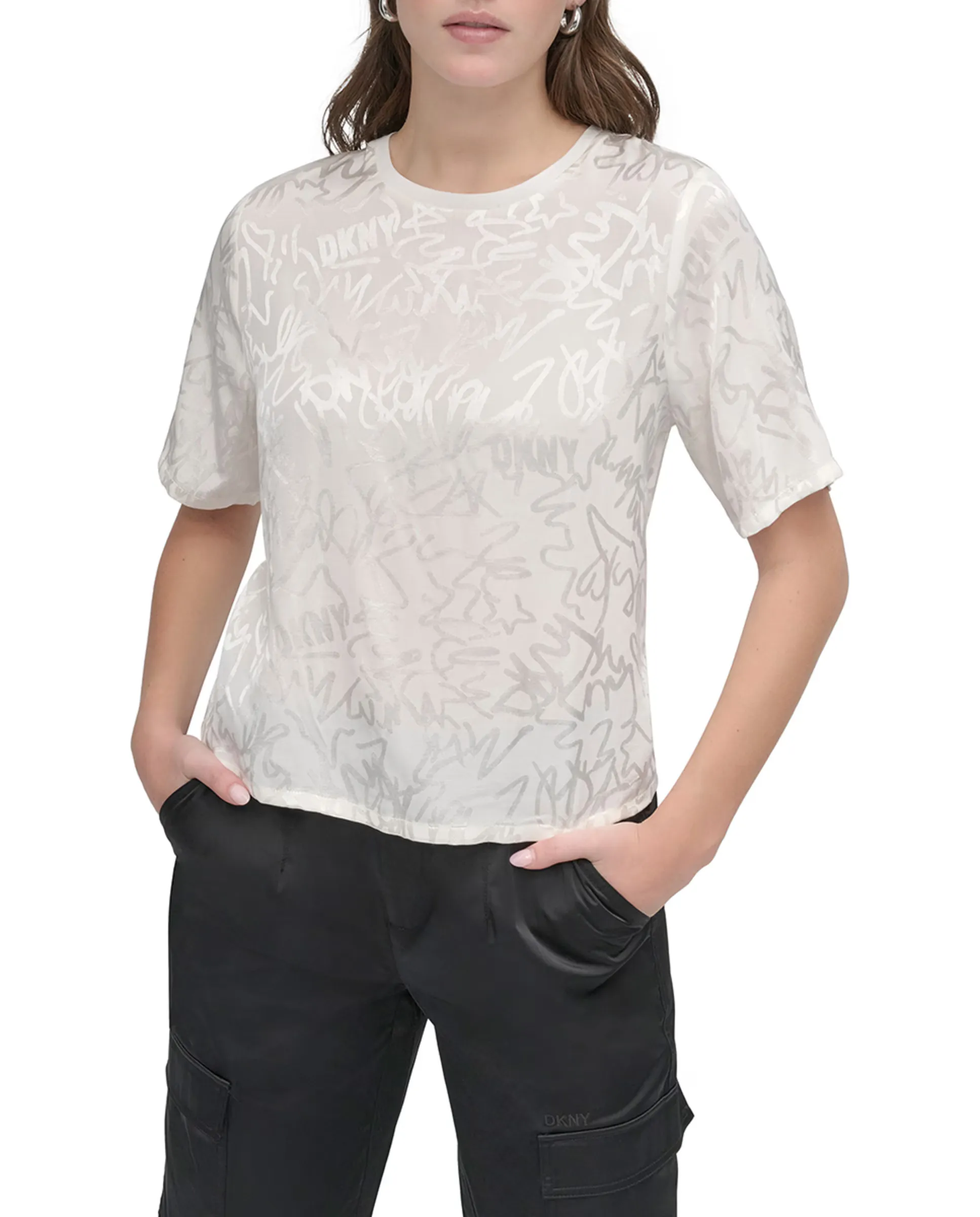 Футболка с коротким рукавом и круглым вырезом с принтом DKNY, белый
Футболка с коротким рукавом и круглым вырезом с принтом DKNY, белый