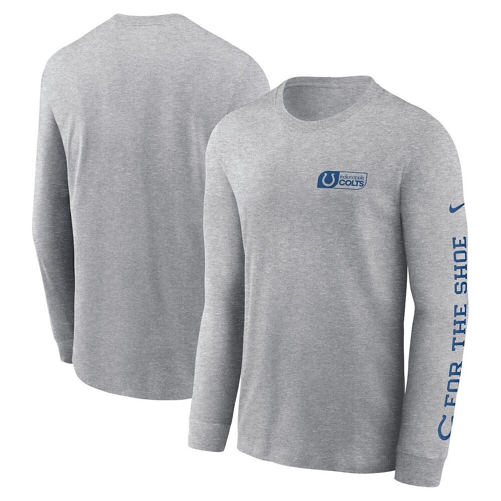 Мужская футболка с длинным рукавом Nike Heather Grey Indianapolis Colts All Out, цвет Clt Grey
Мужская футболка с длинным рукавом Nike Heather Grey Indianapolis Colts All Out, цвет Clt Grey