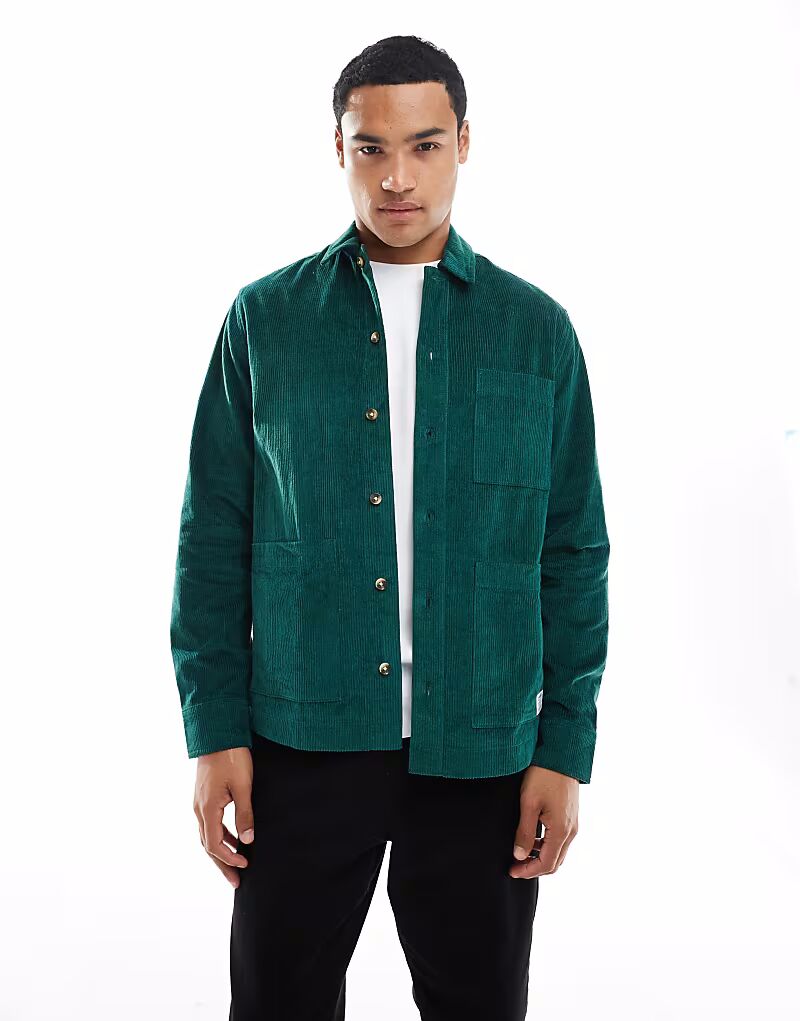 Вельветовая рубашка с значком темно-зеленого цвета Asos Design
Вельветовая рубашка с значком темно-зеленого цвета Asos Design