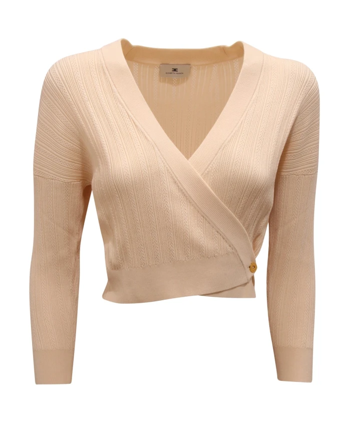 Вязаный топ Mk-69S-52E2 с V-образным вырезом Elisabetta Franchi, бежевый
Вязаный топ Mk-69S-52E2 с V-образным вырезом Elisabetta Franchi, бежевый