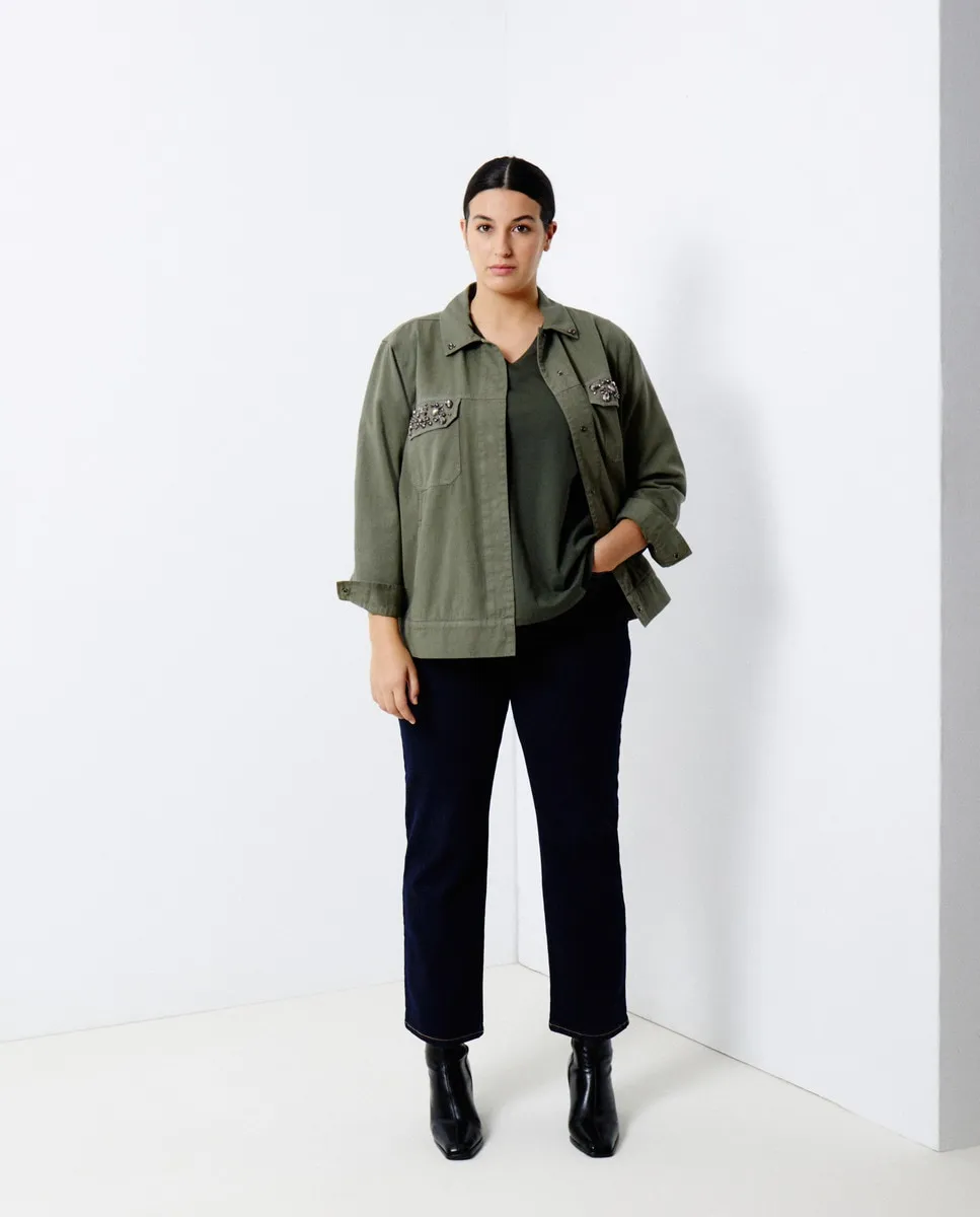 Женская футболка с V-образным вырезом и короткими рукавами Couchel, хаки
Женская футболка с V-образным вырезом и короткими рукавами Couchel, хаки