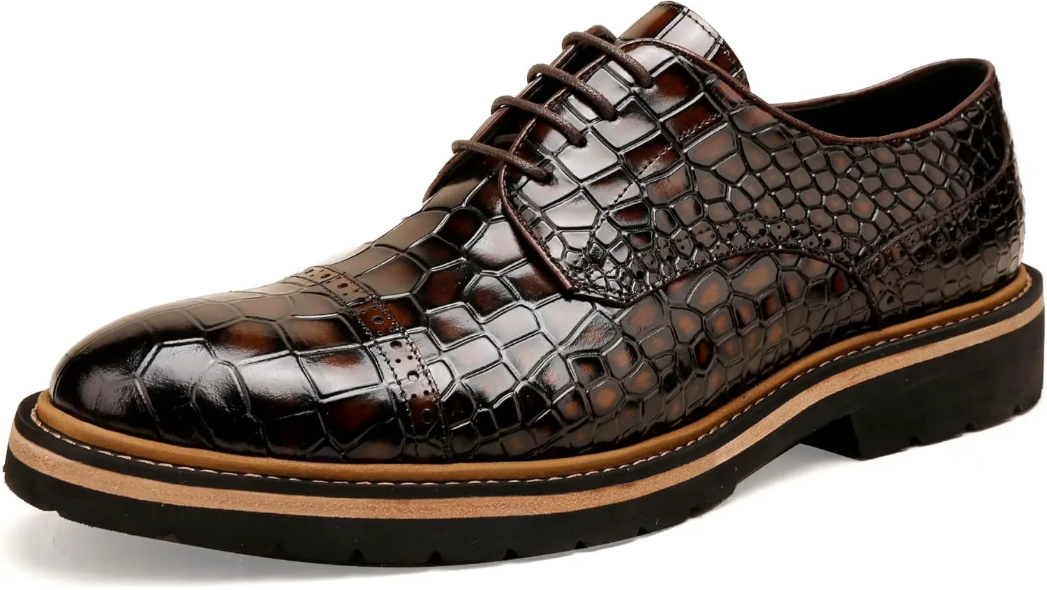 Мужские пенни-лоаферы, кожаные оксфорды деловые броги, узор под крокодила ChrisLOOK, коричневый
Мужские пенни-лоаферы, кожаные оксфорды деловые броги, узор под крокодила ChrisLOOK, коричневый