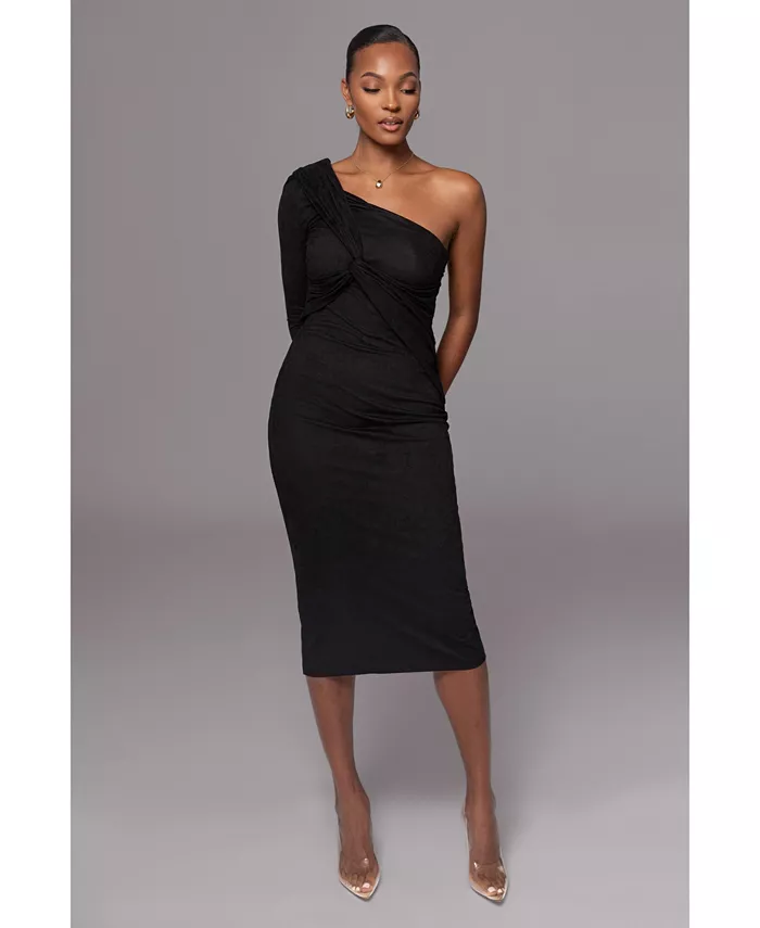 Платье миди из замши Dayanna JLUXLABEL, черный 
Платье миди из замши Dayanna JLUXLABEL, черный