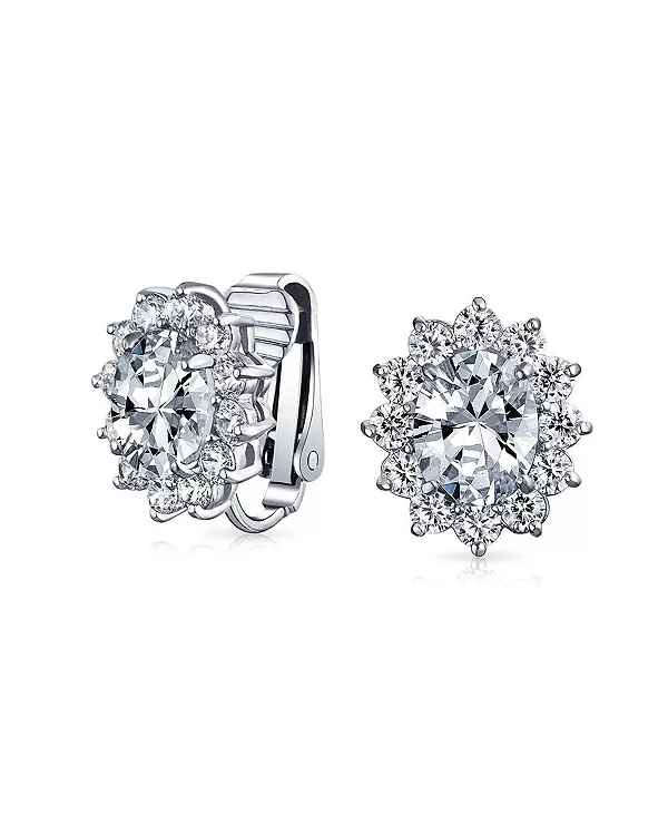 Классические овальные серьги-клипсы с кубическим цирконием и короной-ореолом, не прокалываемые уши Bling Jewelry, clear
Классические овальные серьги-клипсы с кубическим цирконием и короной-ореолом, не прокалываемые уши Bling Jewelry, clear