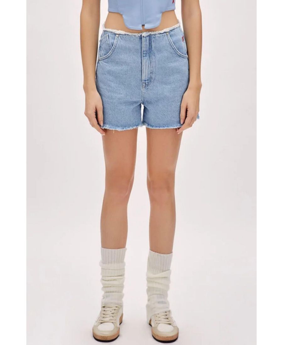 Женские хлопковые джинсовые шорты с высокой талией PCFG, Baby blue
Женские хлопковые джинсовые шорты с высокой талией PCFG, Baby blue