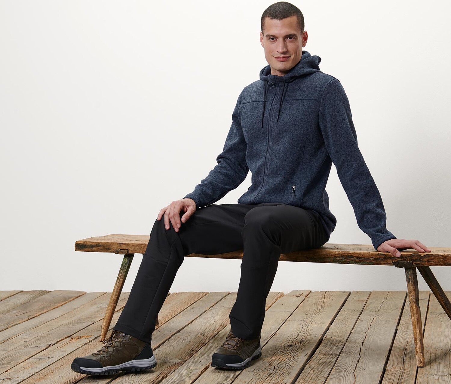 Вязаная флисовая куртка Tchibo, пятнистый синий 
Вязаная флисовая куртка Tchibo, пятнистый синий