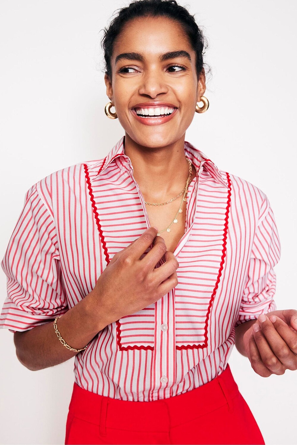 Свободная хлопковая рубашка Конни Boden, красный
Свободная хлопковая рубашка Конни Boden, красный