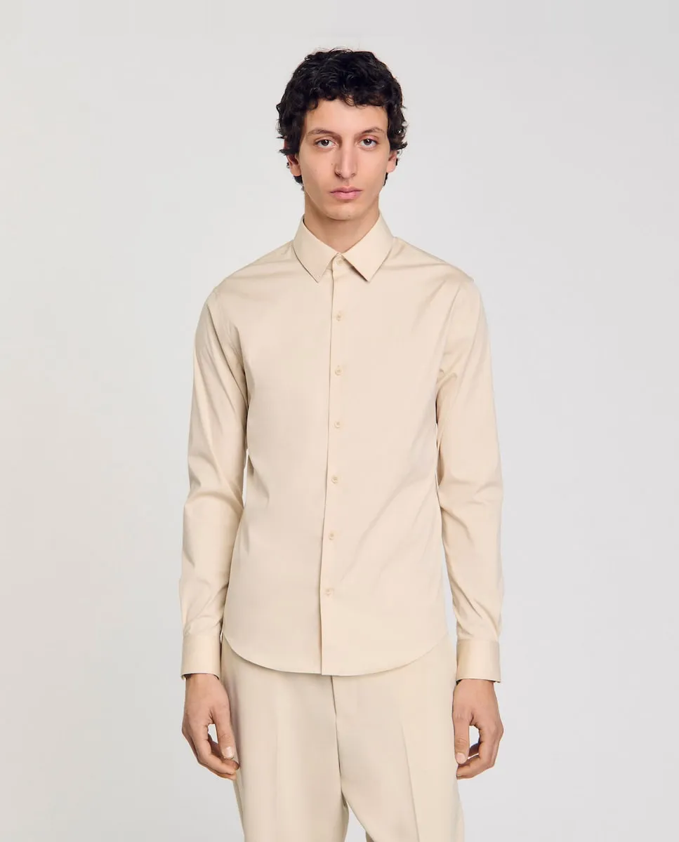 Мужская однотонная рубашка Sandro, бежевый
Мужская однотонная рубашка Sandro, бежевый