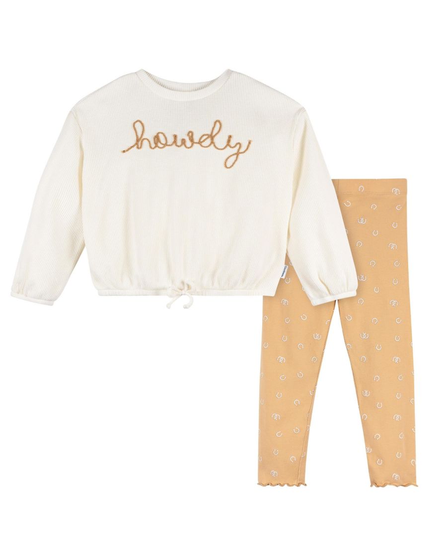 Комплект из двух предметов для девочек: топ и леггинсы Gerber, Howdy
Комплект из двух предметов для девочек: топ и леггинсы Gerber, Howdy