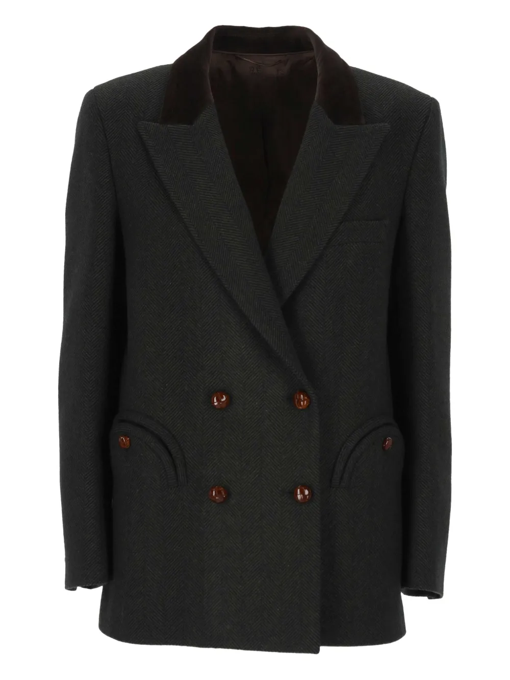 Двубортный пиджак с елочным узором Blazé Milano, серый
Двубортный пиджак с елочным узором Blazé Milano, серый