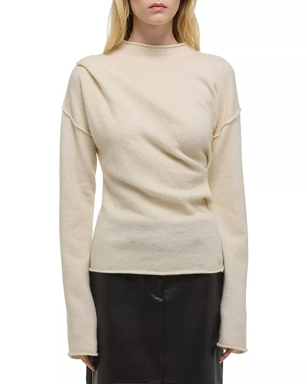Мягкий, свободный свитер с круглым вырезом Helmut Lang, белый
Мягкий, свободный свитер с круглым вырезом Helmut Lang, белый