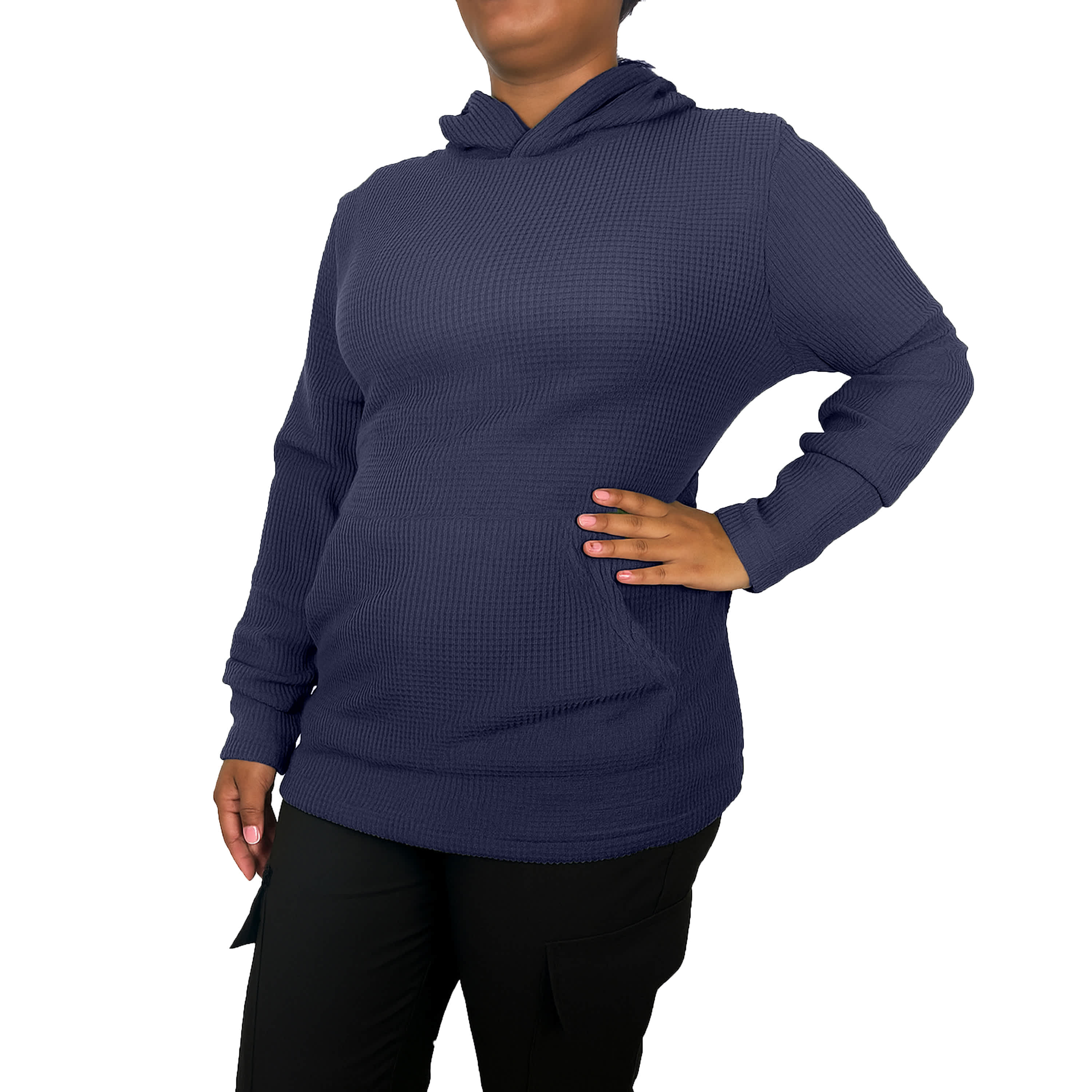 Женская термотолстовка с капюшоном Blue Ice свободного кроя из вафельной вязки, темно-синий
Женская термотолстовка с капюшоном Blue Ice свободного кроя из вафельной вязки, темно-синий