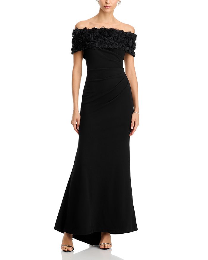 Платье с открытыми плечами и боковыми сборками Eliza J, черный
Платье с открытыми плечами и боковыми сборками Eliza J, черный