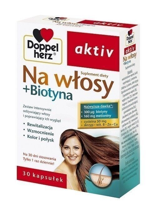 Doppelherz aktiv Na włosy + biotyn, 30 шт. 
Doppelherz aktiv Na włosy + biotyn, 30 шт.