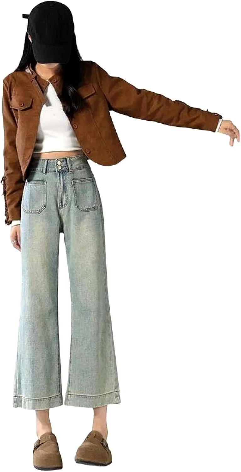 Женские джинсы с высокой талией и прямым кроем
Женские джинсы с высокой талией и прямым кроем