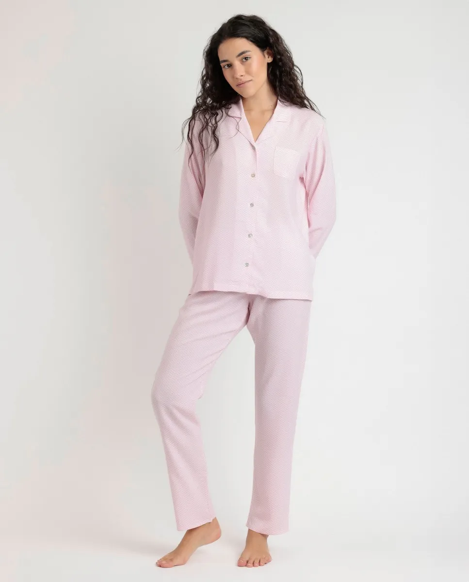 Женский длинный открытый пижамный комплект из вискозной ткани Admas, пастельно-розовый
Женский длинный открытый пижамный комплект из вискозной ткани Admas, пастельно-розовый