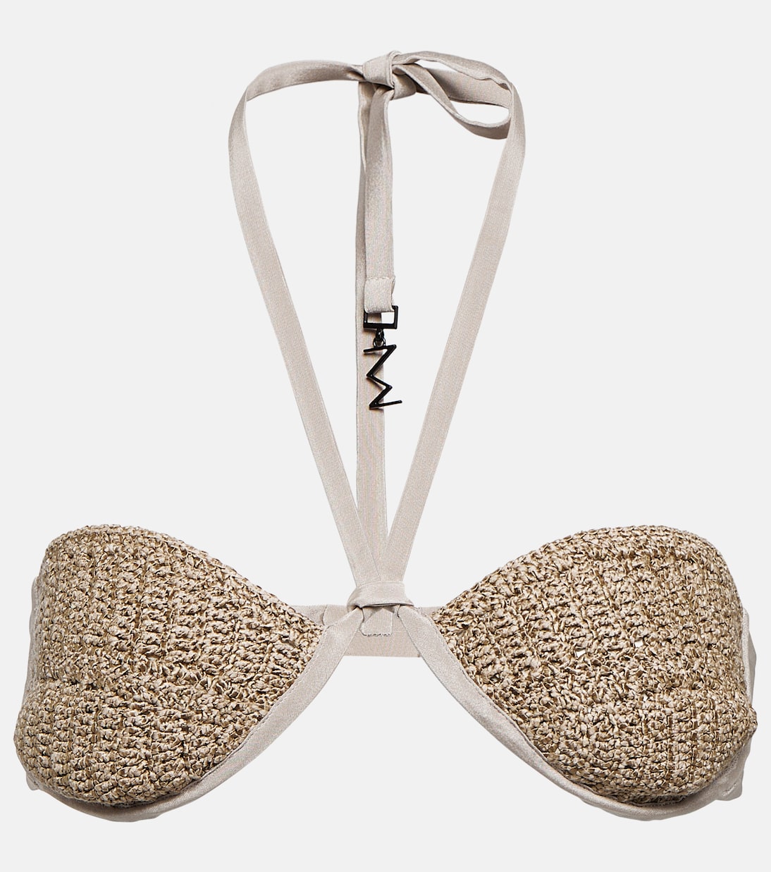 Бюстгальтер-топ из смеси шелка и вязания крючком Lima The Mannei, серо-коричневый 
Бюстгальтер-топ из смеси шелка и вязания крючком Lima The Mannei, серо-коричневый