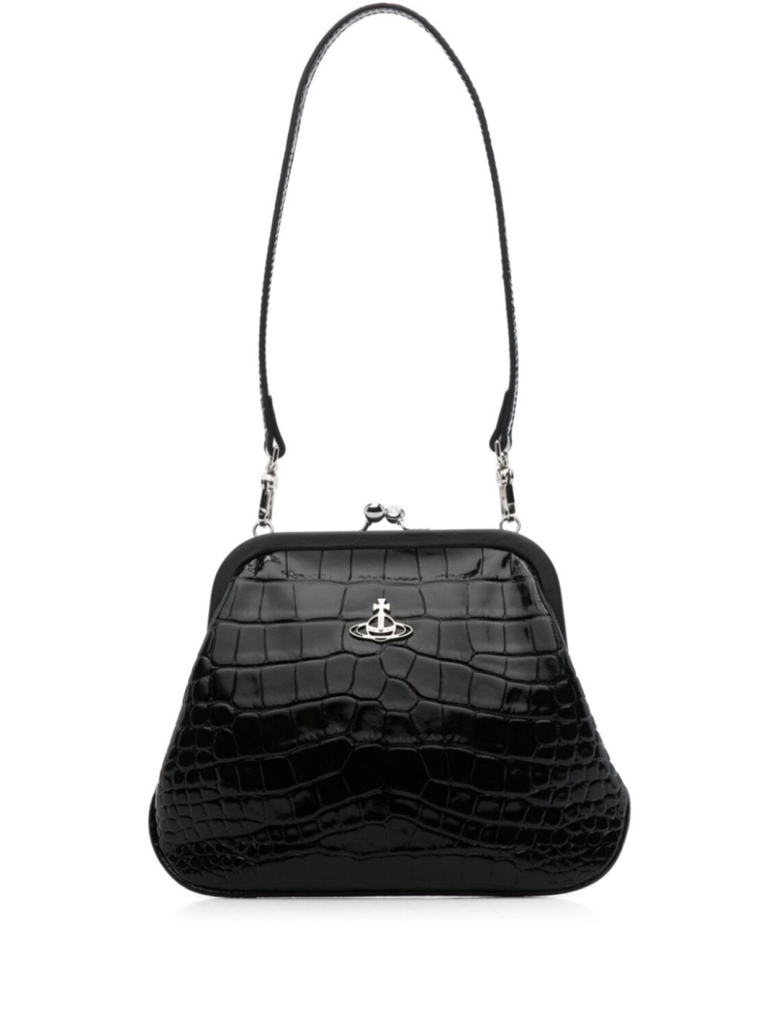 Сумка-клатч Vivienne Westwood с тиснением под крокодила, черный 
Сумка-клатч Vivienne Westwood с тиснением под крокодила, черный