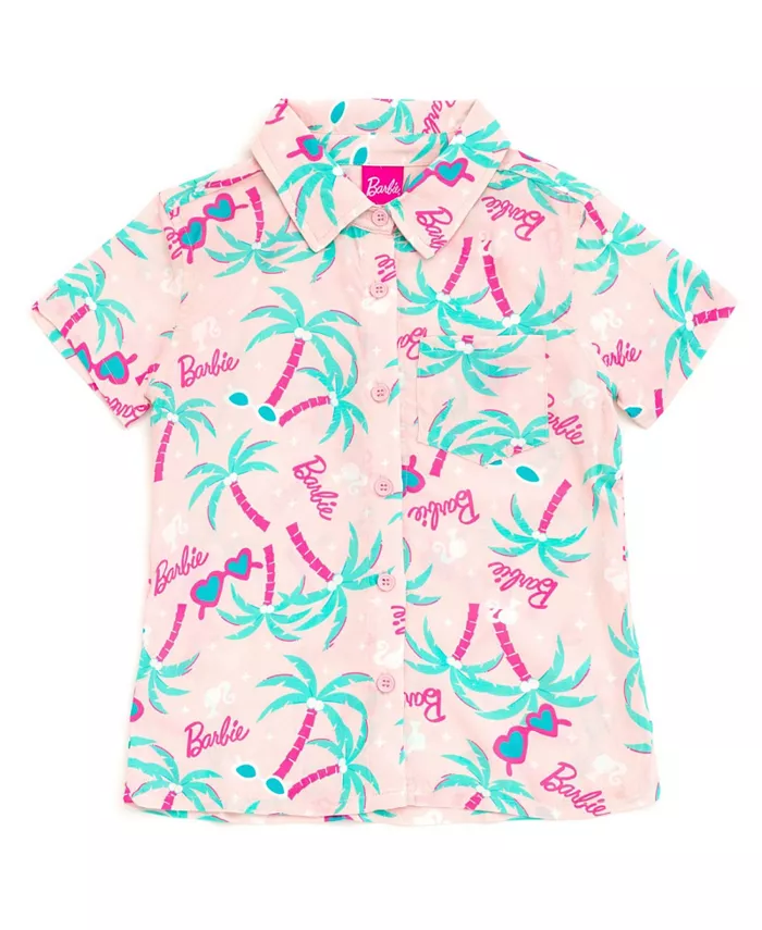 Детская гавайская блузка с пуговицами для девочек Barbie, розовый
Детская гавайская блузка с пуговицами для девочек Barbie, розовый