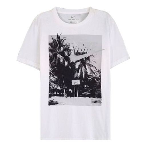 Футболка стадионный принт круглый вырез короткий рукав Nike, белый 
Футболка стадионный принт круглый вырез короткий рукав Nike, белый