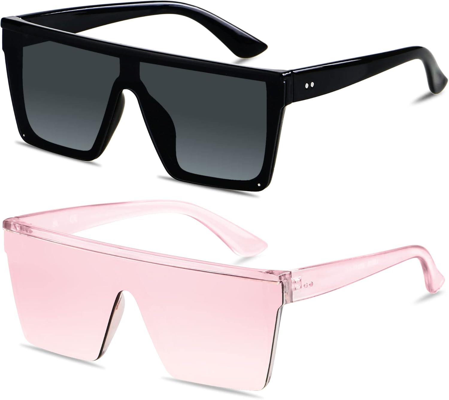 Солнцезащитные очки LYZOIT квадратной формы большого размера для женщин и мужчин, с плоской верхней частью, модные, с большой защитой от УФ-излучения, без оправы, (2pack) Glossy Black + Mirrored Clear Pink
Солнцезащитные очки LYZOIT квадратной формы большого размера для женщин и мужчин, с плоской верхней частью, модные, с большой защитой от УФ-излучения, без оправы, (2pack) Glossy Black + Mirrored Clear Pink