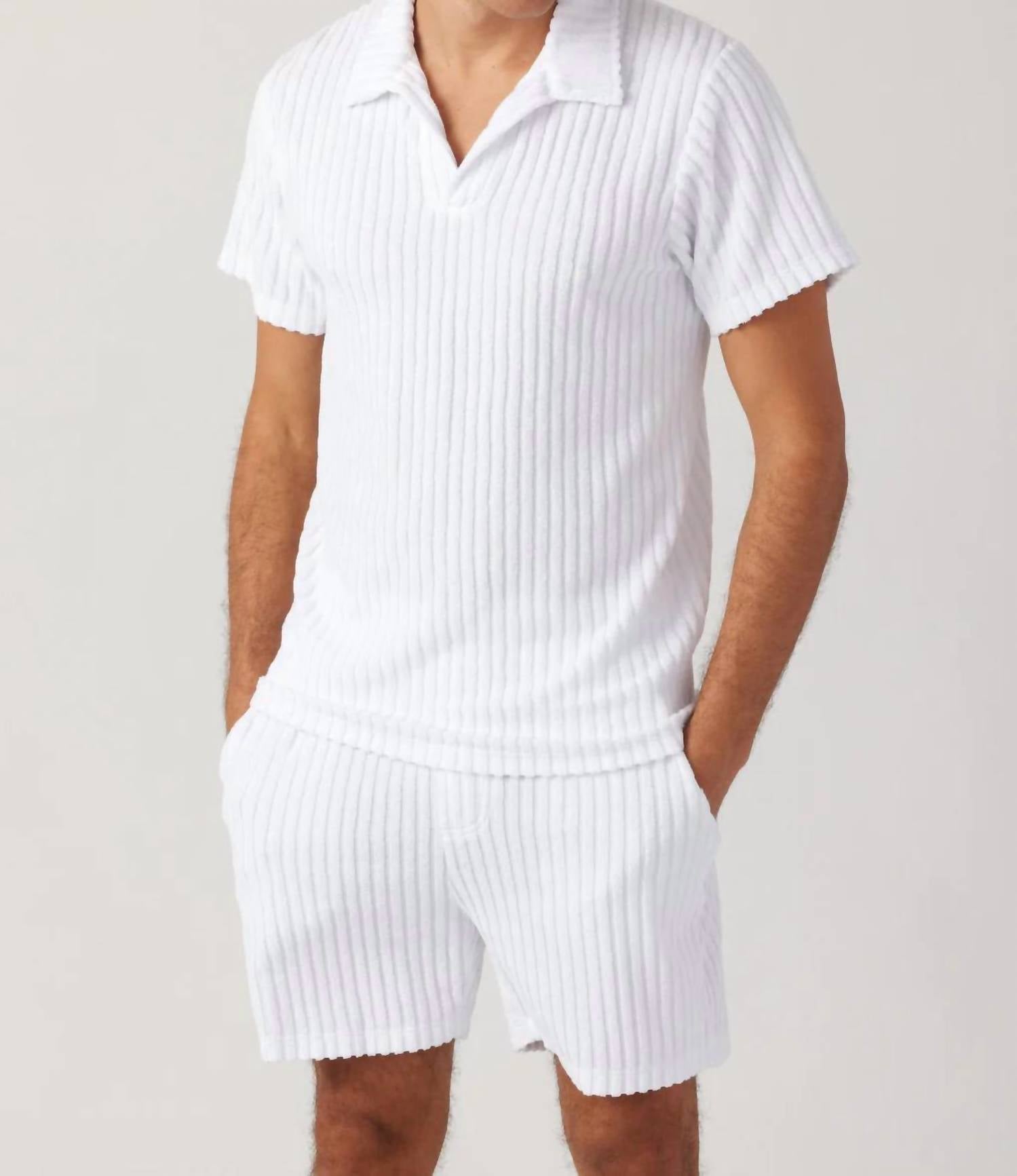 Мужская рубашка-поло Riviera Terry белого цвета Sol Angeles
Мужская рубашка-поло Riviera Terry белого цвета Sol Angeles