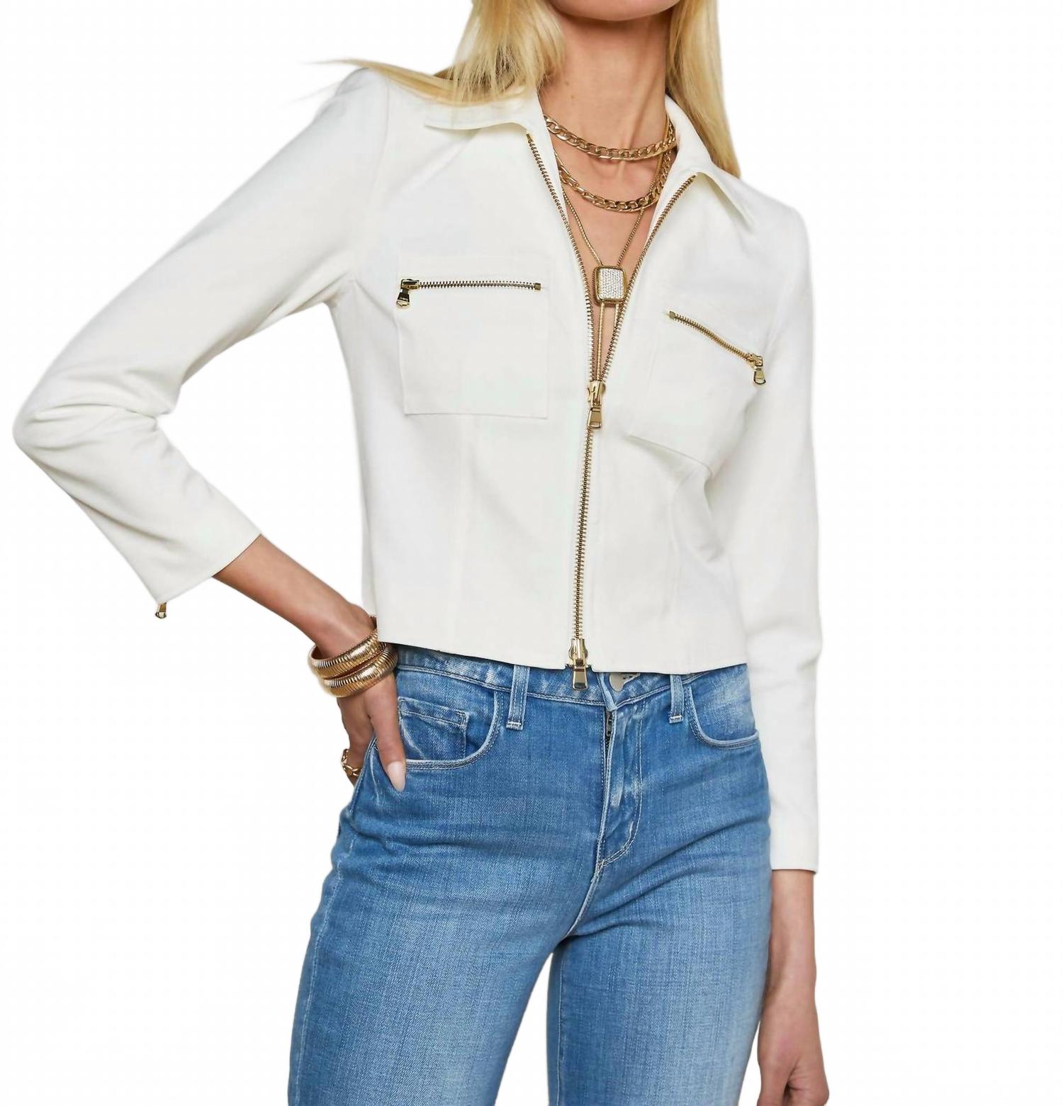 Куртка-рубашка Calianna с молнией спереди в белом цвете L'Agence
Куртка-рубашка Calianna с молнией спереди в белом цвете L'Agence