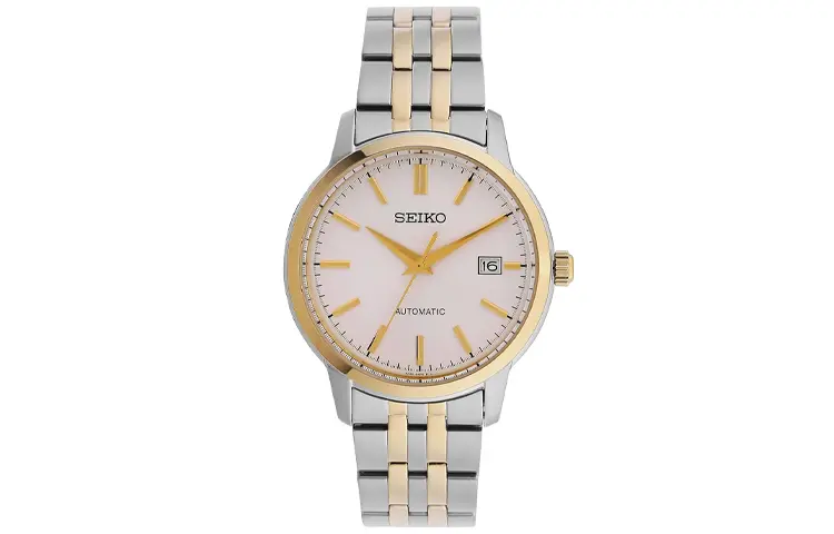 SEIKO Мужские часы с автоматическим механическим механизмом, стальной браслет, белый циферблат
SEIKO Мужские часы с автоматическим механическим механизмом, стальной браслет, белый циферблат