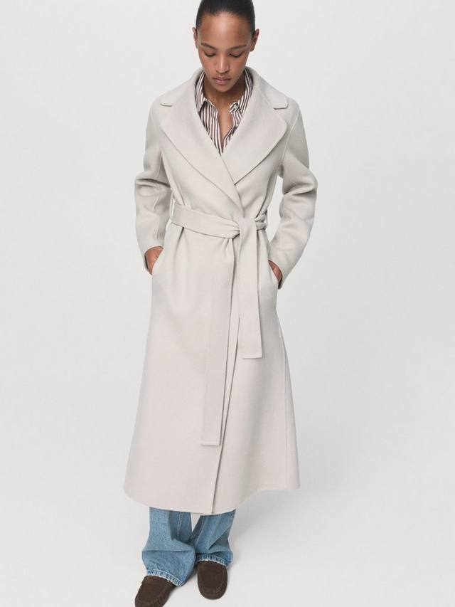 Батиновое пальто с поясом из шерстяной смеси Mango, Natural White
Батиновое пальто с поясом из шерстяной смеси Mango, Natural White